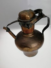  Coquemar, Bouilloire à Anse,  en Cuivre Rouge, XVIIIe , H 34 cm.ancien.