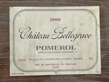 Étiquette Château Bellegrave 1988 - Pomerol - 75 cl