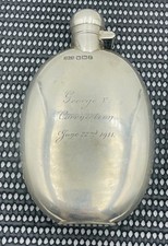 James Dixon Sons George V Coronation 1911 Ancien Anglais Argent Sterling Flasque