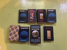 Lot 7 anciens Guides Bleus Hachette – Europe, Antilles, France, etc.