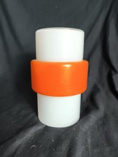 Tulipe Suspension En Opaline Blanche Et Orange Vintage