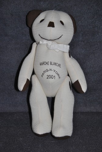 Doudou ours blanc brun - blanc,