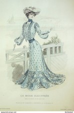 Gravure Mode illustree 1902 #