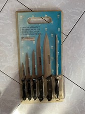 LOT 7 SET DECOUPE 5 COUTEAUX + AIGUISEUR + PLANCHE - ENSEMBLE NEUF