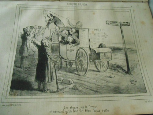 Litho caricature 1858 les - ,