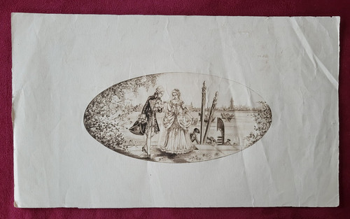 Dessin ancien gentilhomme - ancien,
