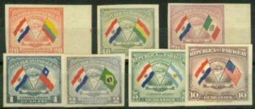 Paraguay 1945 flags set - paraguay,
