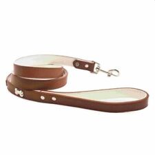 Laisse large en Simili Cuir pour Chien 120 cm Clouté Os Métal - Marron - 2556