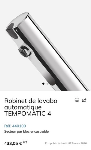 Delabie tempomatic robinet - tempomatic, 4