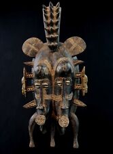 Art Africain Masque Kpelie Double Visage Senoufo Senufo African Mask - 38 Cms