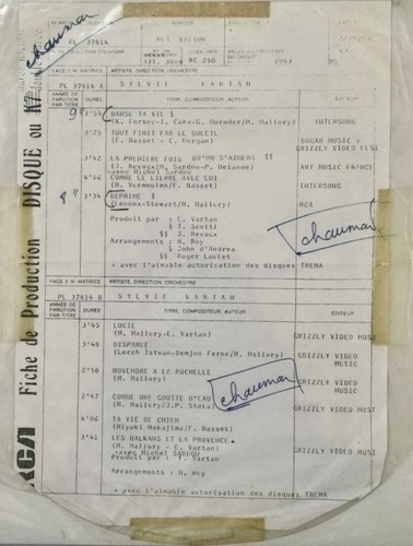 Sylvie vartan disque test - vartan, –