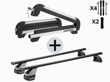 Set Barres de Toit Avec Porte-Skis 4 Ski 2 Snowboard Pour Alfa 147 5P