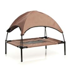 Transat Chien Marron 122x91x16cm 50kg Lit surélevé Protection soleil XL Relax