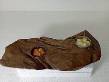 photophore bougie en bois de qualite avec deux bougies