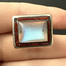 Ancienne Bague En Argent Massif 925 Jonc Alliance Anneaux Créateur tank saphiret