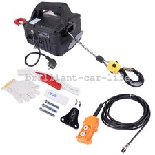 Treuil électrique 3 en 1 220 V Grue portable Télécommande sans fil Noir