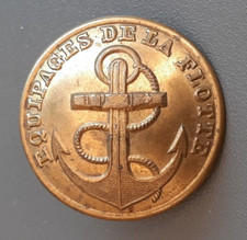 Bouton Marine 1858 EQUIPAGES DE LA FLOTTE Matelot Second Empire 24mm ORIGINAL
