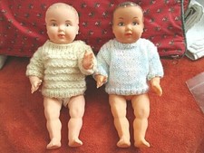 2 PETITS BAIGNEURS  TYPE CONVERT ET NOBEL  NOVOÏD  23 CM  YEUX PEINTS ANNÉES 70