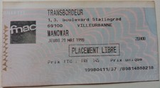 MANOWAR TICKET BILLET CONCERT