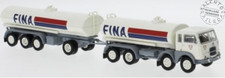 Brekina 58455 Camion Fiat 690 Millepiedi Blanc Vert Citerne Carburant "Fina"