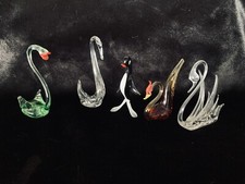 Murano Animaux Lot 4 Cygnes Et