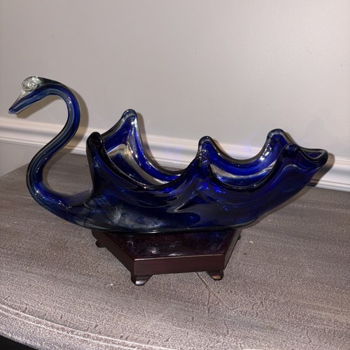 Vintage cobalt blue and clear - and,