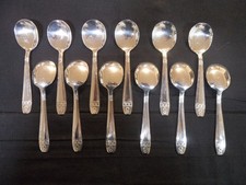 12 CUILLERES / PELLES A GLACE MLE GRAND PRIX DE MONACO METAL ARGENTE ART DECO