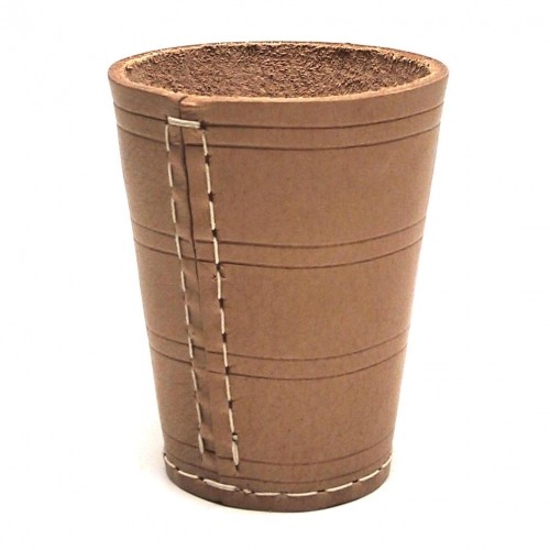 Gobelet dés cuir 10cm - dés,