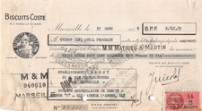 1938 BISCUITS COSTE A MARSEILLE - ETS ABEGY A MARSEILLE  51-0239