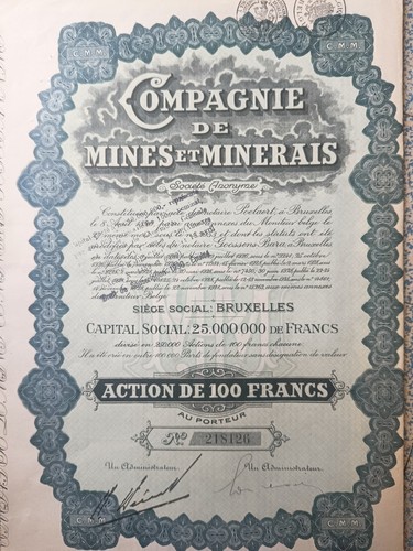 Ancienne action 100 francs - ancienne,