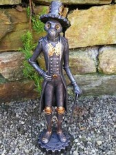 Singe steampunk en polyrésine déco gothique aspect métal résine fantaisie