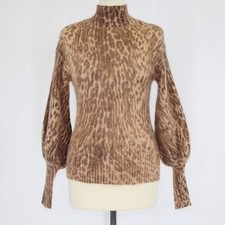 Zimmermann Brown Leopard Print Mohair Knit Sweater