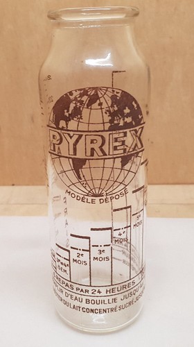Ancien biberon verre pyrex - ancien,