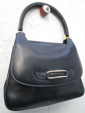 -AUTHENTIQUE ET RARE sac à main   GUCCI  cuir  TBEG vintage bag 50's