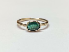 14K or Émeraude Bague 1.1 CT