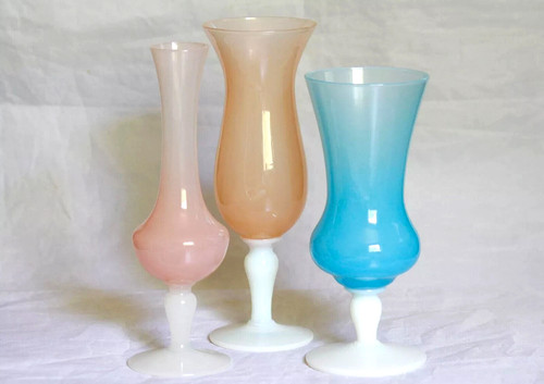 Lot vases opaline rose - vases,