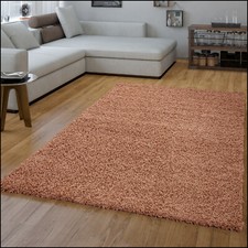 Tapis Shaggy Poils Hauts Prix Choc Uni Monochrome Terracotta Moderne
