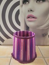 ANCIEN ABAT-JOUR ROSE MAUVE LAINE RÉTRO VINTAGE LAMPE