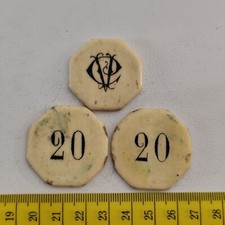 LOT 3 ANCIENS JETONS CASINO VALEUR 20 Ref19021