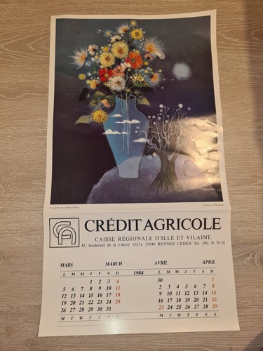 Ancienne affiche pub credit - ancienne,