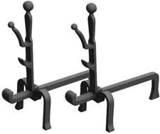 Paire de Chenets en Fonte 60,3x58Hcm pour cheminée à bois LUNAWAY Italian Design