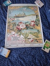 Affiche Wagons Lits  90 cms Par 65 Cms Services De La Méditerranée  Imperfection
