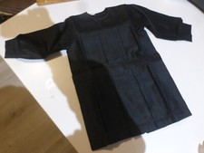 n10/ ancienne blouse enfant  tablier écolier biaude noir à plis 1900 fab France