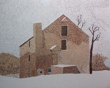 Winter barn 16" x 20" acrylic on board by Michael Byro