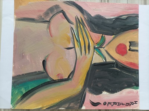 Tableau expressionniste signé - tableau,