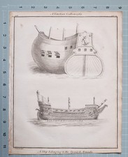1802 Imprimé Charnock Marine Architecture Vénitienne Galion 1564 Espagnol Armada