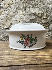 Ancienne terrine en faience de l'est Luneville K et G 19eme - Décor Fleurs 