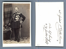 Général Comte de La Rocca, Aix les Bains, envoi CDV, Vintage albumen  Carte de V