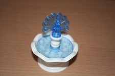 PLAYMOBIL fontaine a eau vasque ronde avec paon bleu transparent