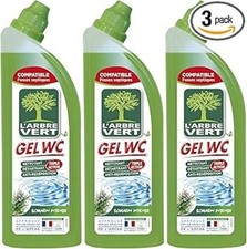 L'Arbre Vert Gel WC Romarin 750 ml – Lot de 3 – Nettoyant Écologique & Efficace
